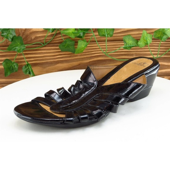 I Heart‎ Comfort Sz 7 M Black Slide Synthetic Women Sandals - Picture 1 of 7